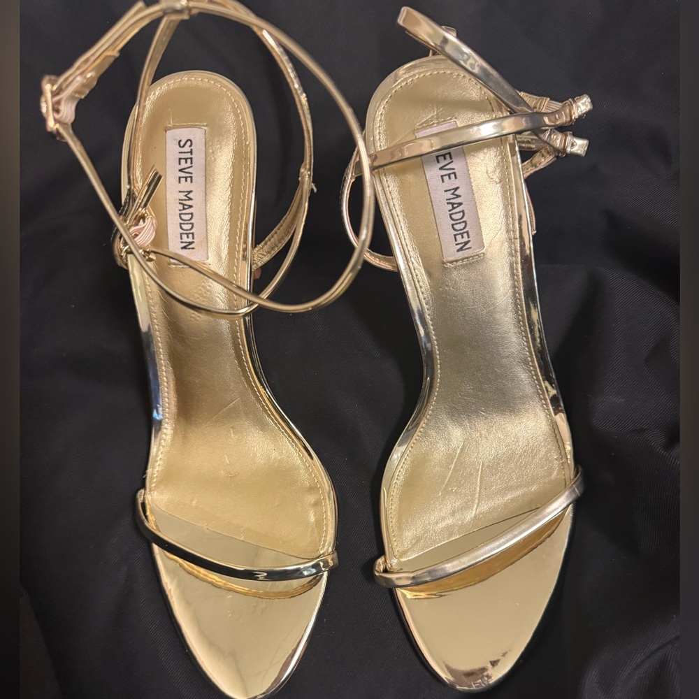 Steve Madden Metallic Gold Strappy Heels